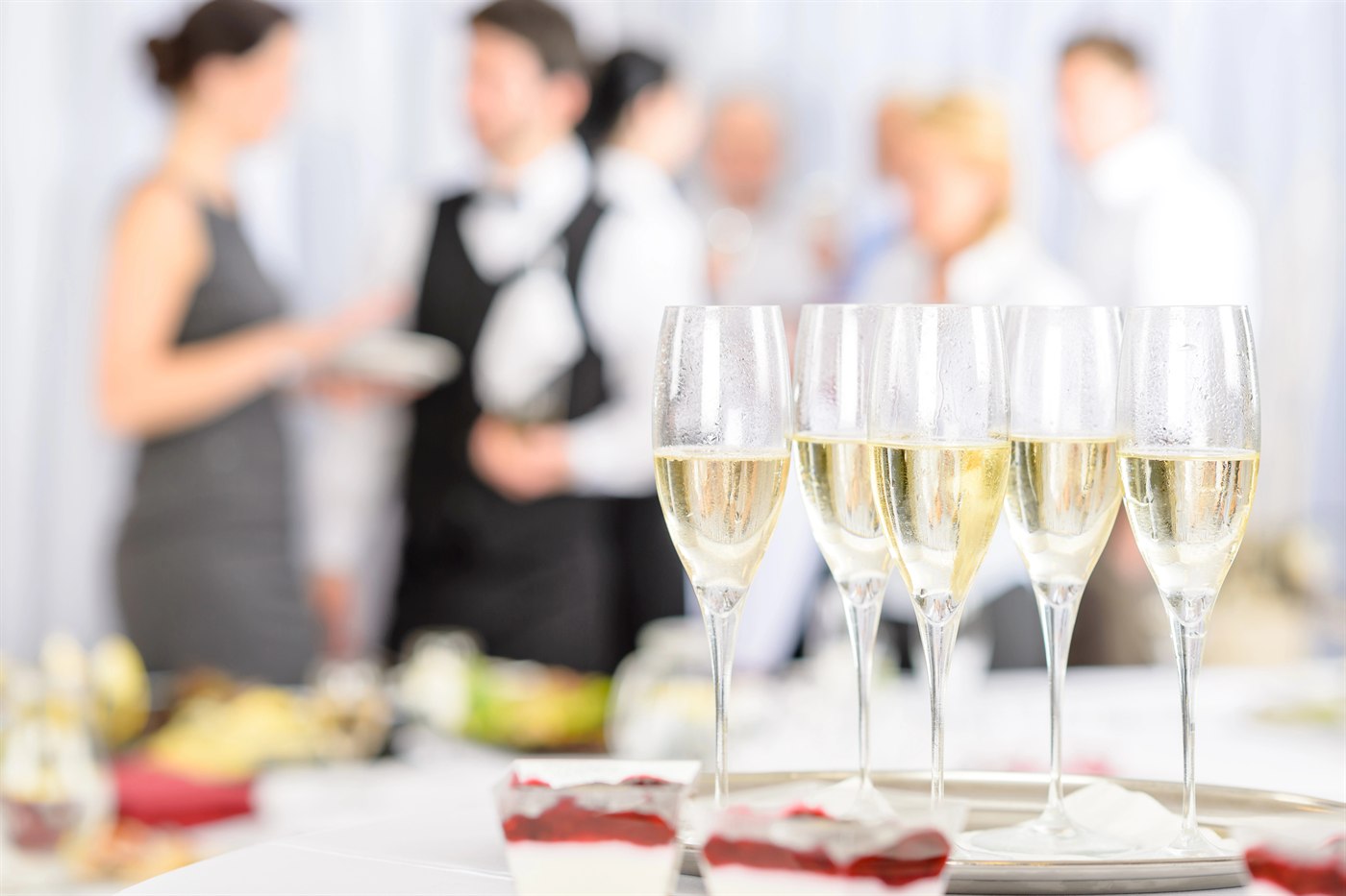Corporate event with champagne service